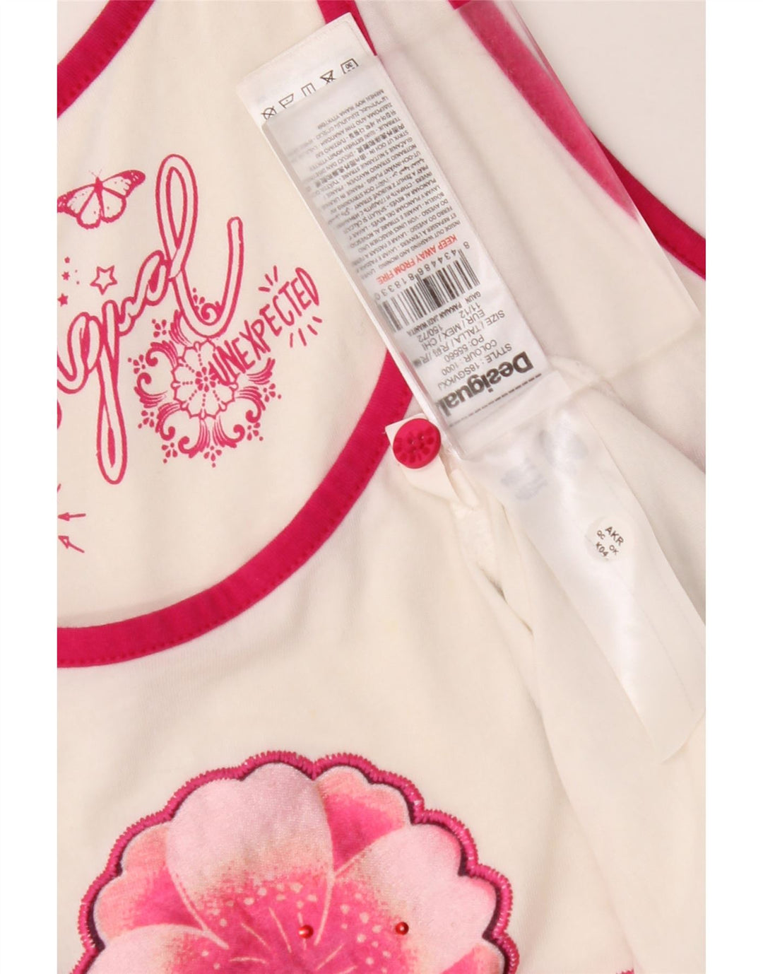 DESIGUAL Girls Graphic Sleeveless Tunic Dress 11-12 Years White Floral