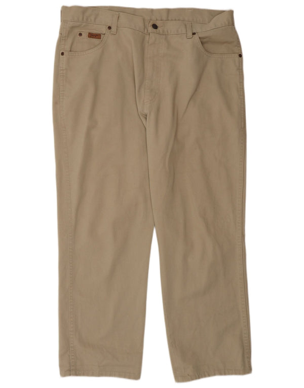 Wrangler Mens Ohio Straight Casual Trousers W38 L29 Beige Cotton