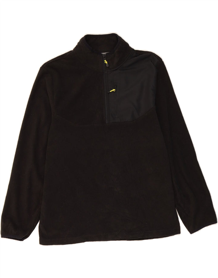 STARTER Mens Zip Neck Fleece Jumper UK 38/40 Medium Black Polyester Vintage Starter and Second-Hand Starter from Messina Hembry 