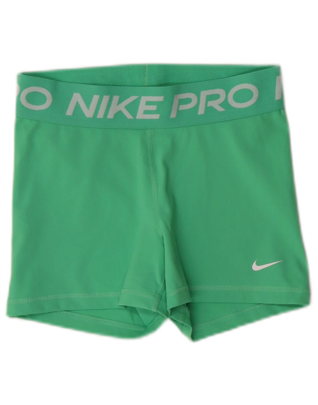 NIKE Womens Dri Fit Graphic Sport Shorts UK 8 Small  Green Polyester