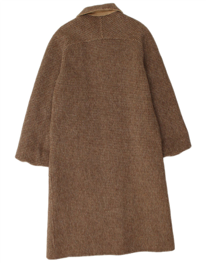 Vintage Womens Reversible Overcoat IT 46 Large Brown Virgin Wool
