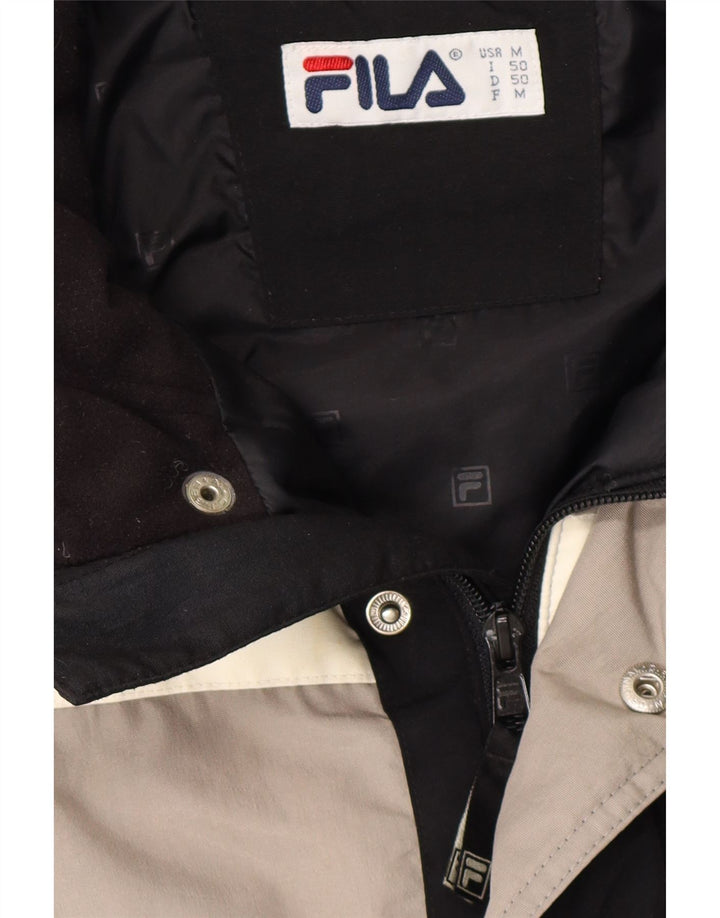 FILA Mens Padded Jacket UK 38 Medium Black Colourblock Polyamide