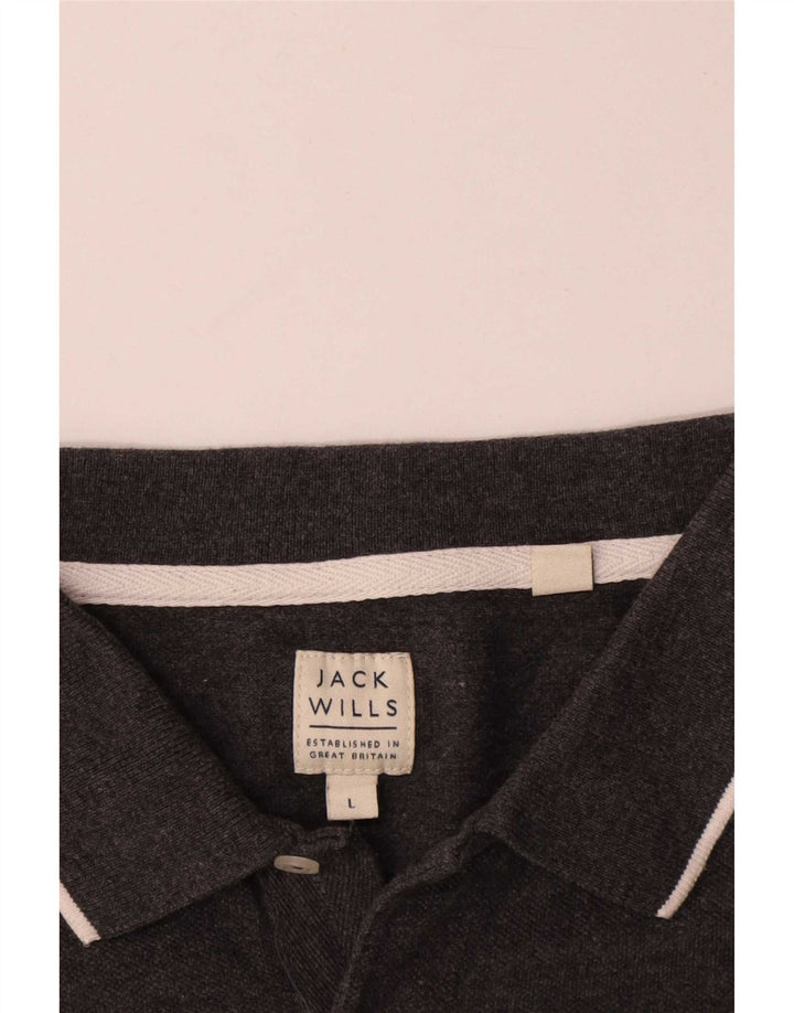 Jack Wills Mens Polo Shirt Large Grey Cotton