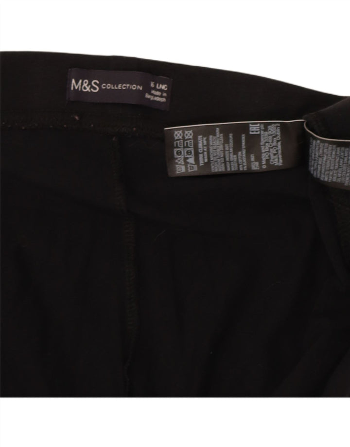 Marks & Spencer Womens Leggings UK 16 Large Black Cotton