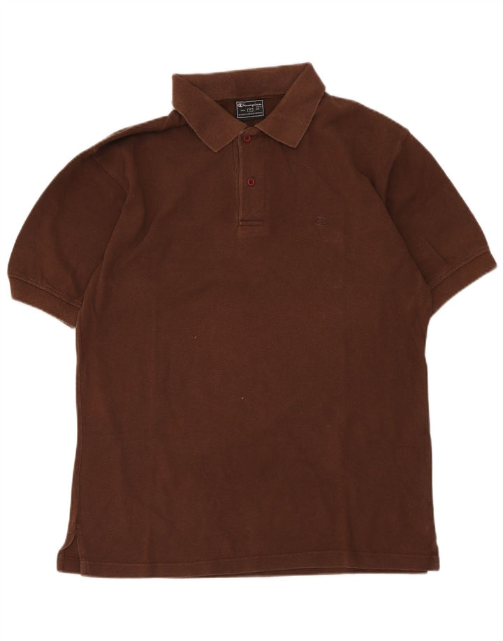 Champion Mens Polo Shirt Medium Brown Cotton