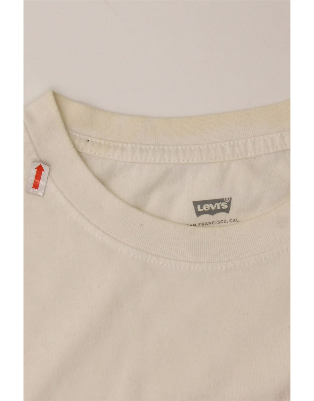 LEVI'S Womens Crop Graphic T-Shirt Top UK 10 Small White Colourblock