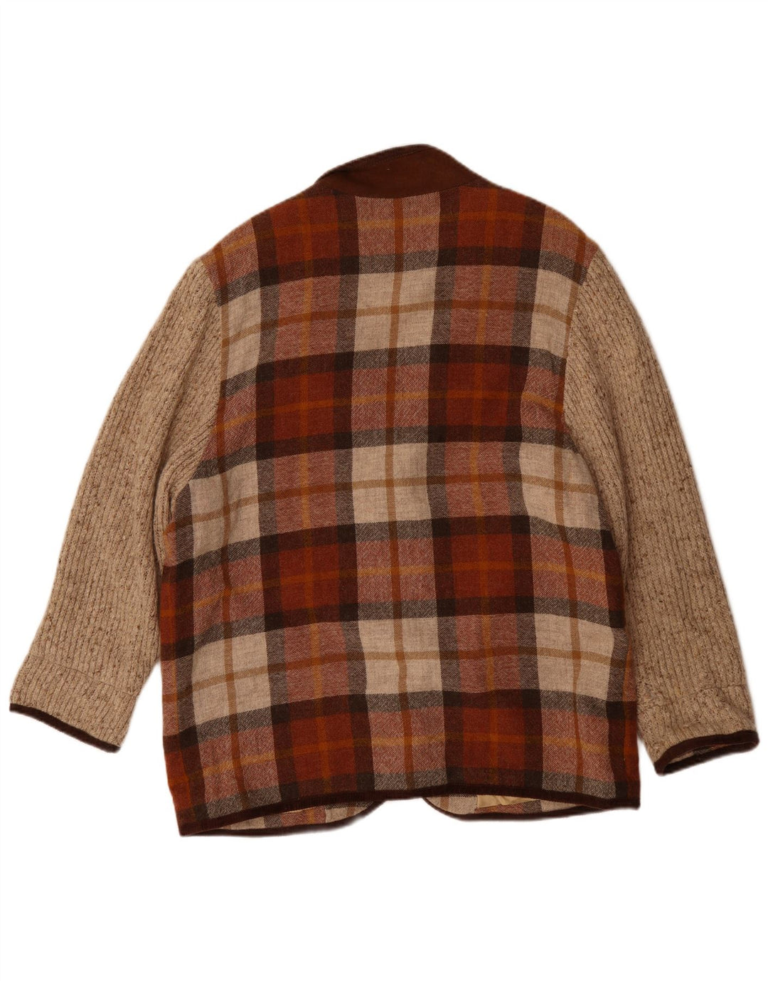 Vintage Womens 3 Button Blazer Jacket UK 20 2XL Burgundy Check Polyacrylic