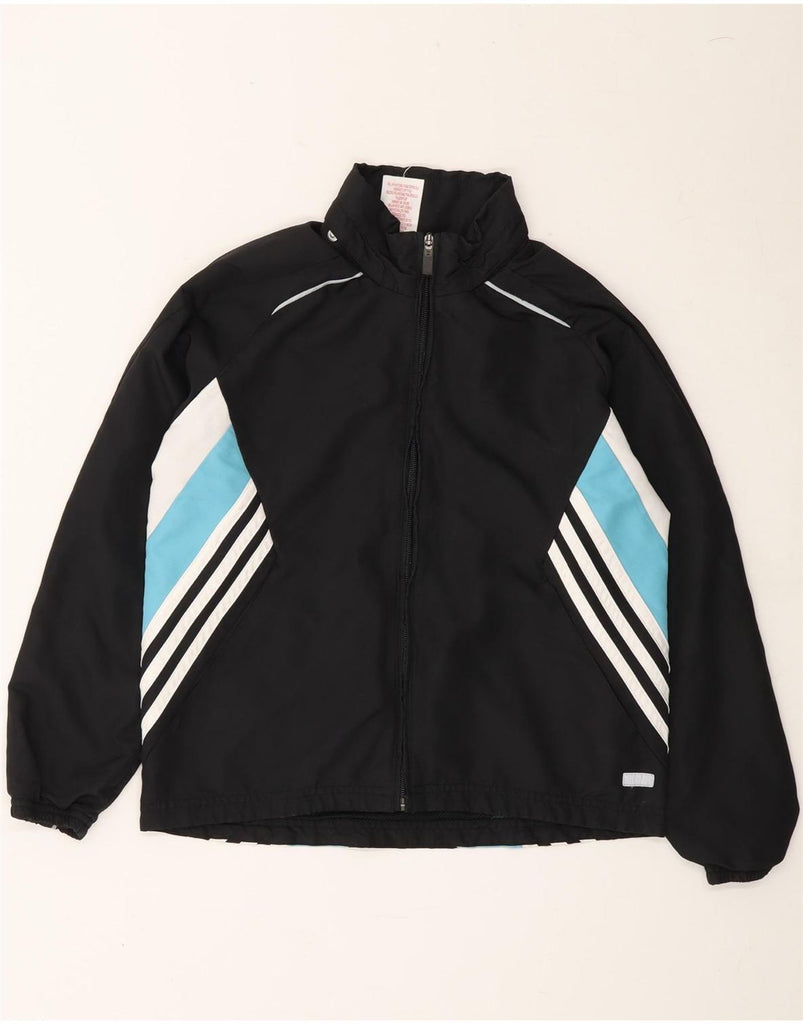 ADIDAS Boys Tracksuit Top Jacket 11-12 Years Black Colourblock Polyester Vintage Adidas and Second-Hand Adidas from Messina Hembry 