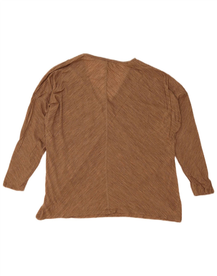 Massimo Dutti Womens Oversized Top Long Sleeve UK 10 Small Beige Flecked