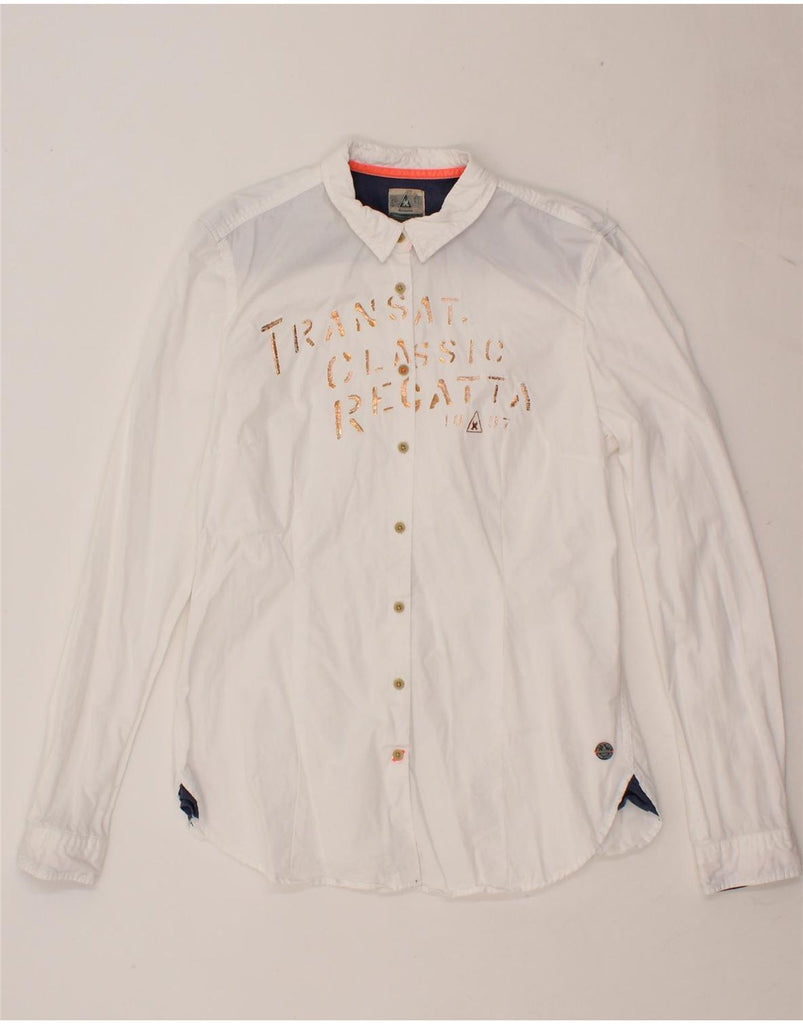 GAASTRA Womens Graphic Shirt UK 14 Large White Cotton Vintage Gaastra and Second-Hand Gaastra from Messina Hembry 