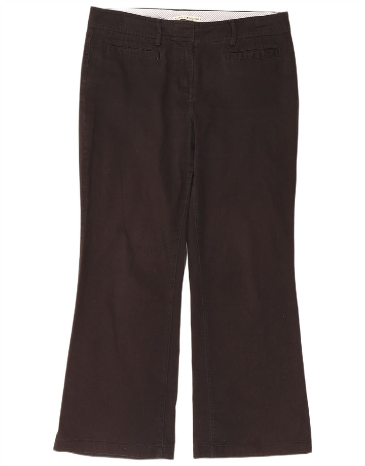 TOMMY HILFIGER Womens Bootcut Casual Trousers US 14 XL W36 L30 Black