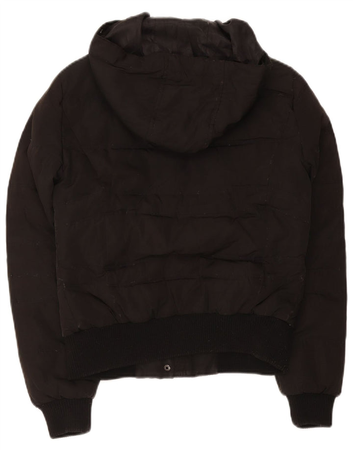 Zara Womens Hooded Padded Jacket UK 10 Small Black