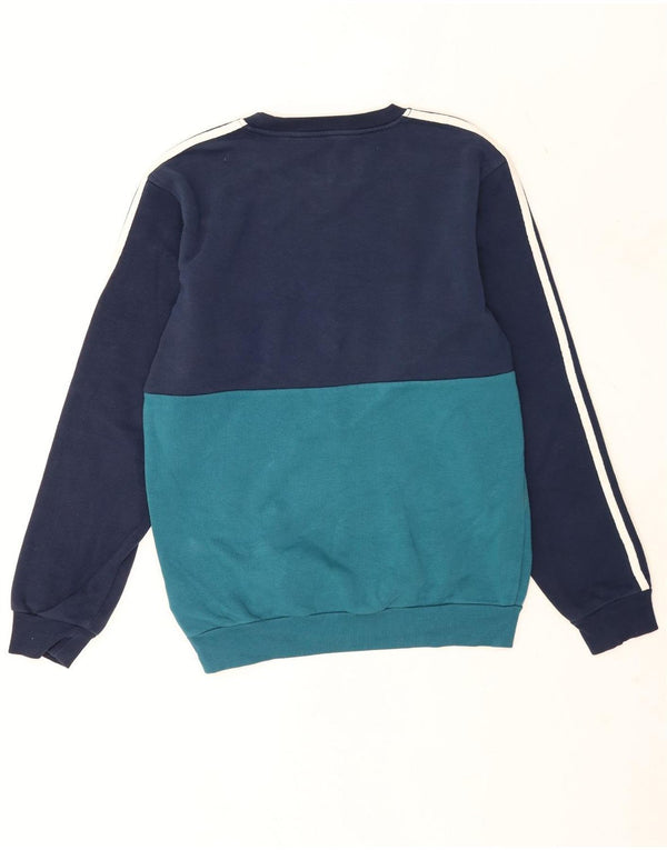 Adidas Mens Sweatshirt Jumper XS Navy Blue Colourblock Cotton
