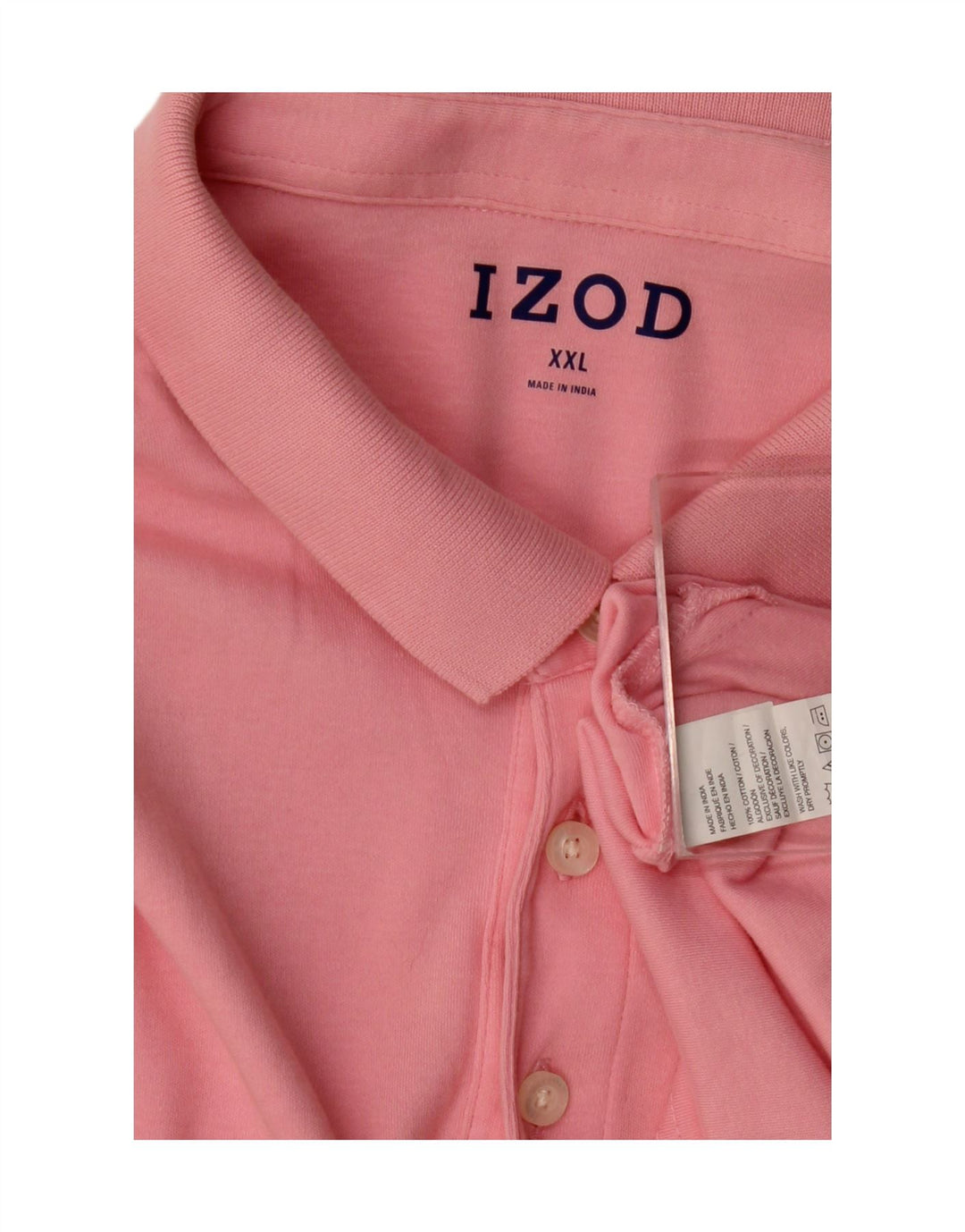 Izod Mens Polo Shirt 2XL Pink Cotton