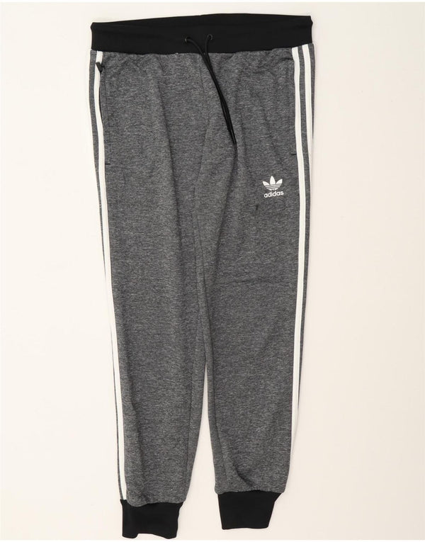 Adidas Womens Tracksuit Trousers Joggers UK 12 Medium Grey Polyester