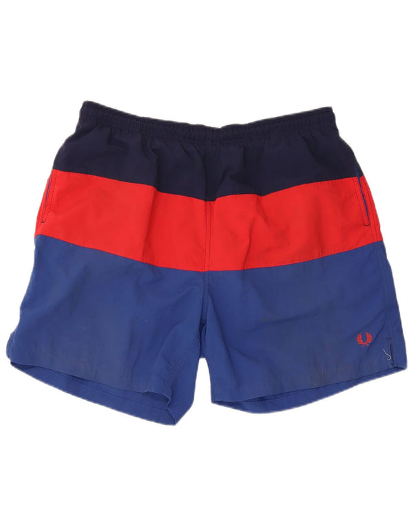 FRED PERRY Mens Swimming Shorts Large  Multicoloured Colourblock Nylon