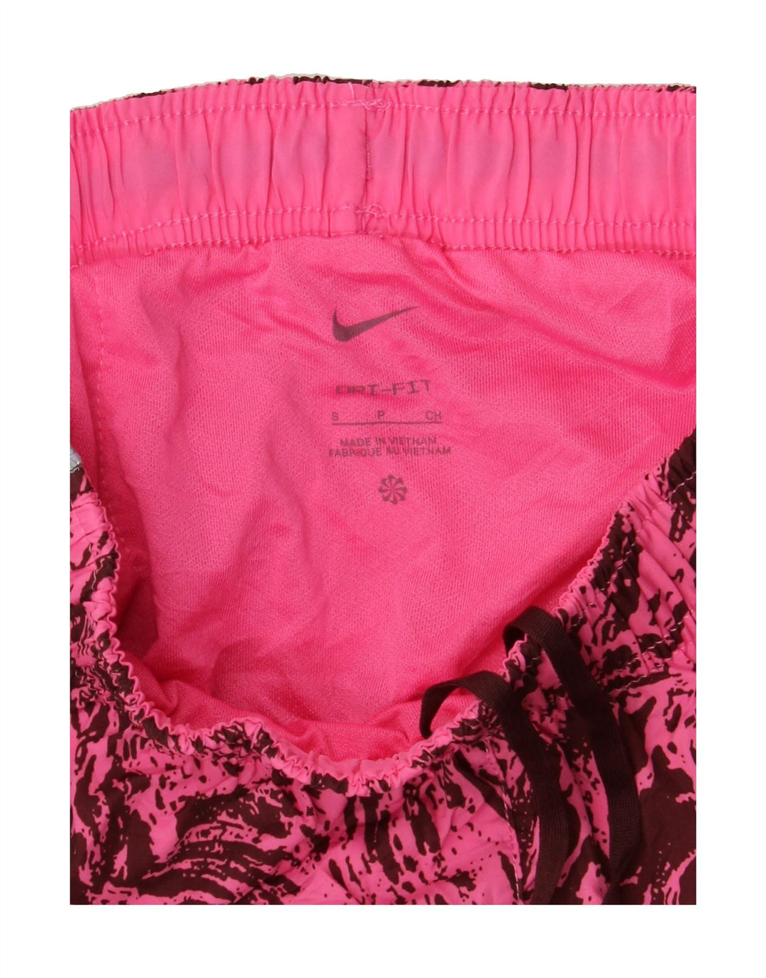 NIKE Womens Dri Fit Abstract Pattern Sport Shorts UK 8 Small  Pink Vintage Nike and Second-Hand Nike from Messina Hembry 