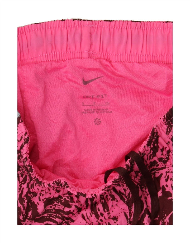 NIKE Womens Dri Fit Abstract Pattern Sport Shorts UK 8 Small  Pink Vintage Nike and Second-Hand Nike from Messina Hembry 