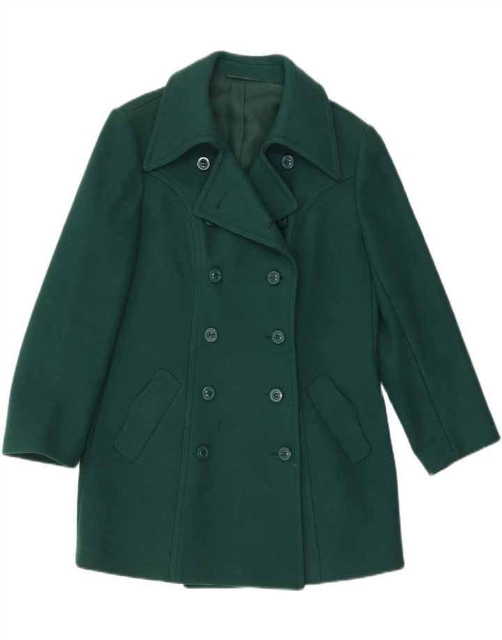 RALPH Womens Double Breasted Coat IT 42 Medium Green