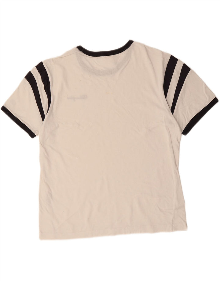 CHAMPION Mens T-Shirt Top Medium White Colourblock Cotton