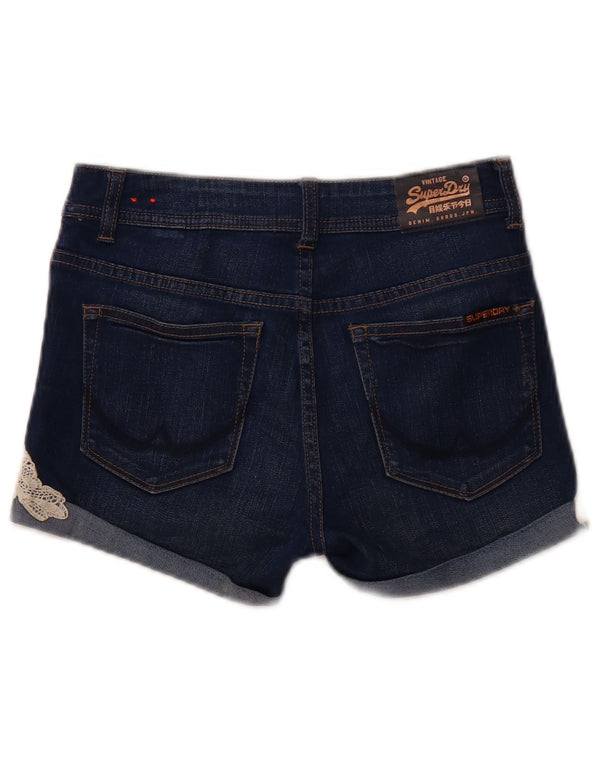 SUPERDRY Womens Denim Shorts W26 Small Blue Cotton