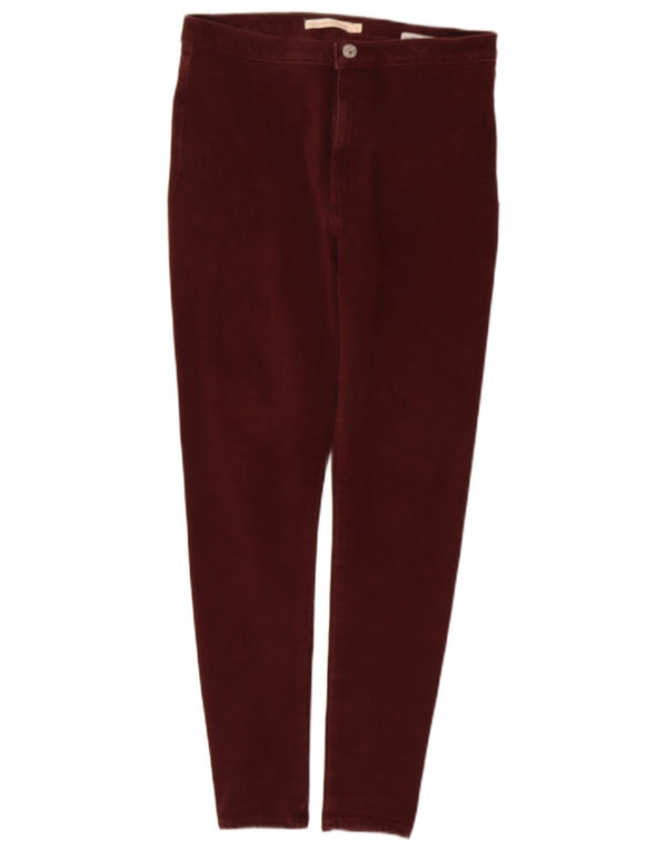 LEVI'S Womens Skinny Chino Trousers Small W28 L28 Burgundy Cotton