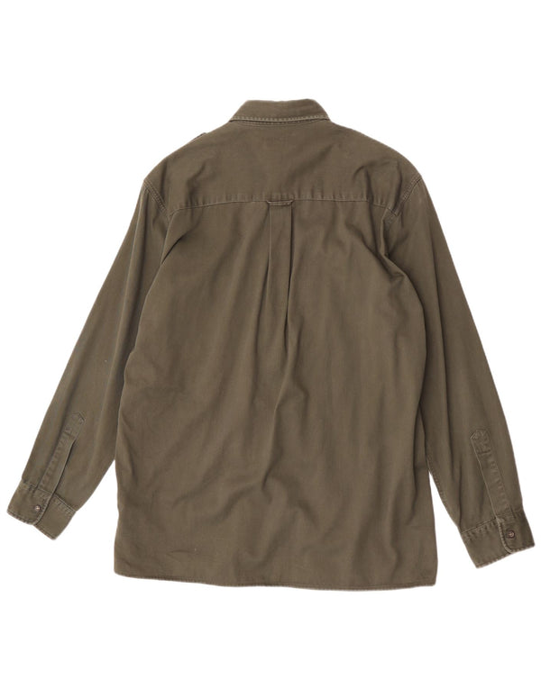 Rifle Mens Military Shirt Medium Khaki Cotton