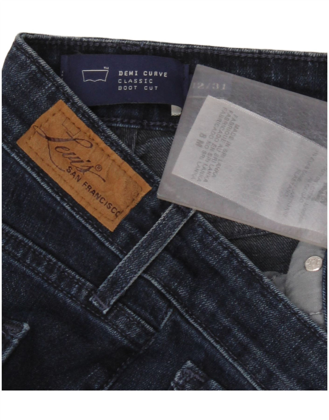 LEVI'S Womens Demi Curve Classic Fit Bootcut Jeans W31 L32 Navy Blue