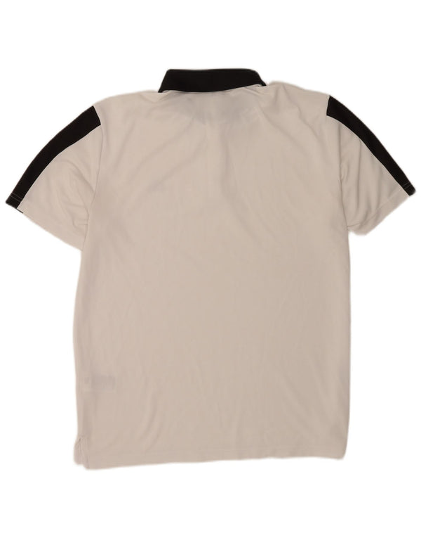 Adidas Mens Polo Shirt Large White Colourblock Polyester