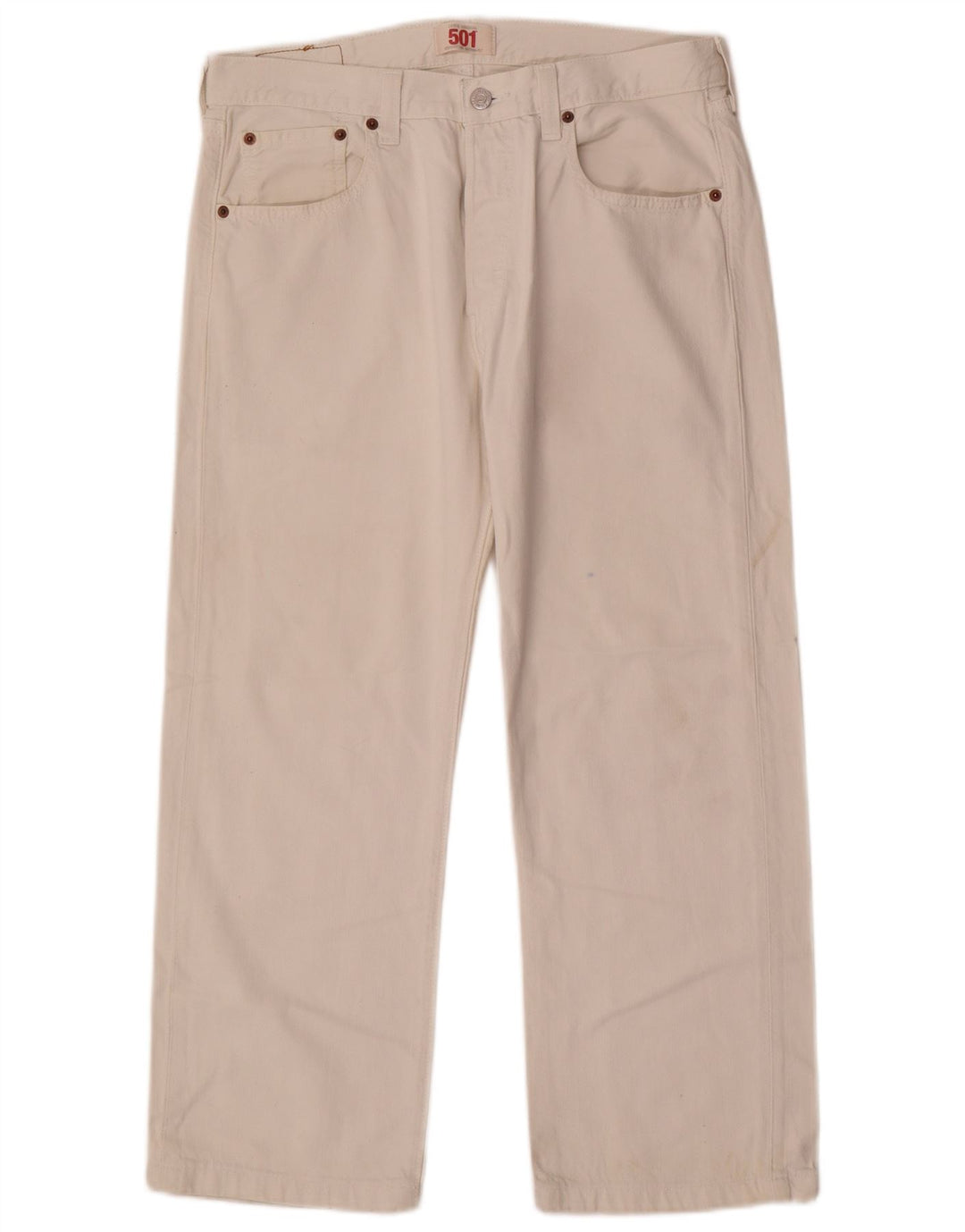 Levi's Mens 501 Straight Jeans W32 L26 White Cotton