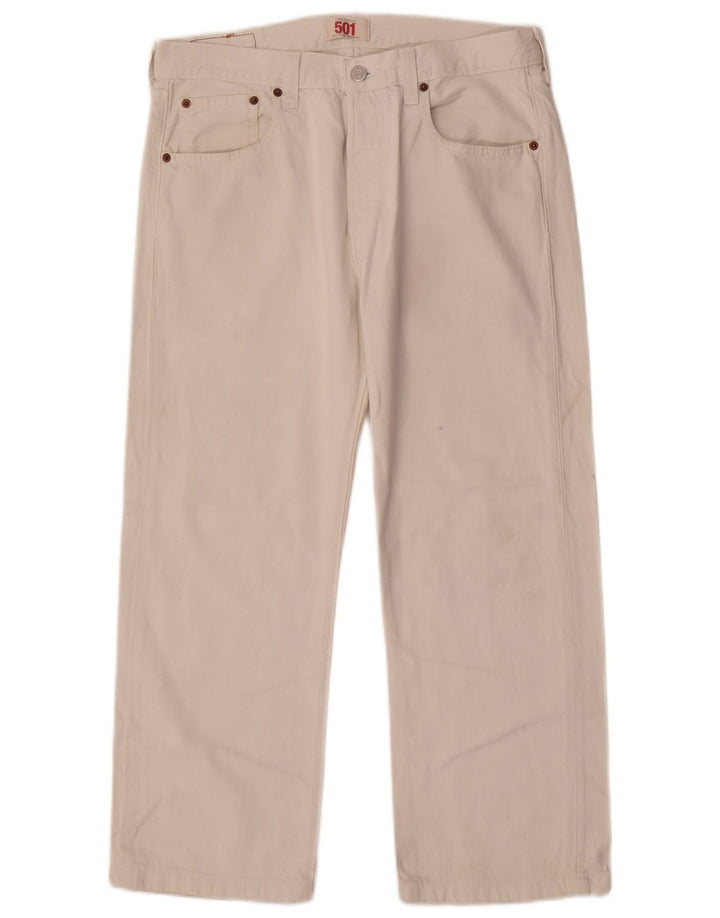 Levi's Mens 501 Straight Jeans W32 L26 White Cotton