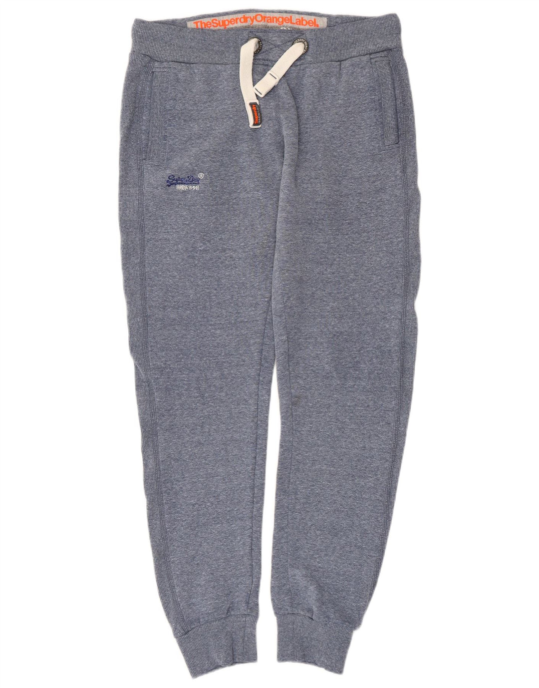 Superdry Mens Tracksuit Trousers Joggers Medium  Blue Flecked Cotton