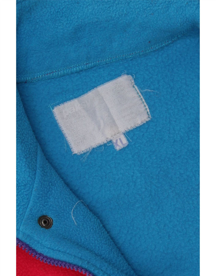 Vintage Mens Zip Neck Fleece Jumper XL Blue Colourblock