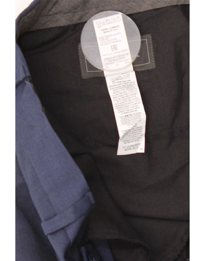 Marks & Spencer Mens Regular Fit Suit Trousers W40 L29 Navy Blue Polyester