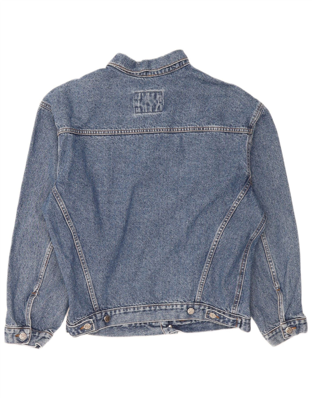 VINTAGE Mens Denim Jacket UK 40 Large Blue Cotton