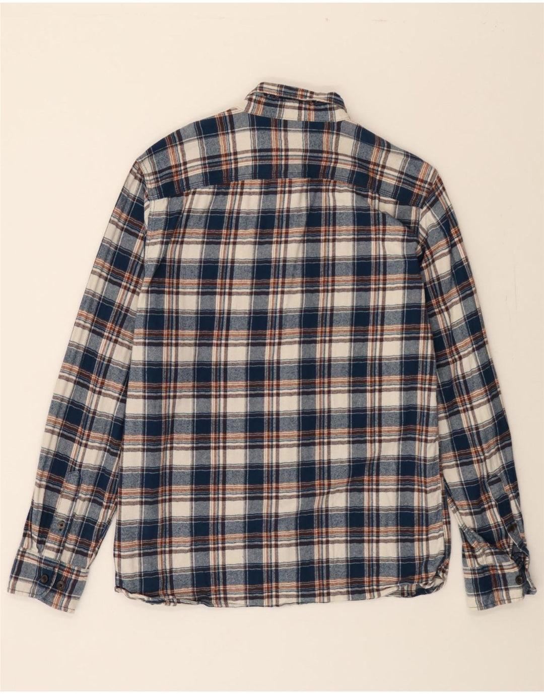 JACK & JONES Mens Flannel Shirt Large Navy Blue Check Cotton Vintage Jack & Jones and Second-Hand Jack & Jones from Messina Hembry 