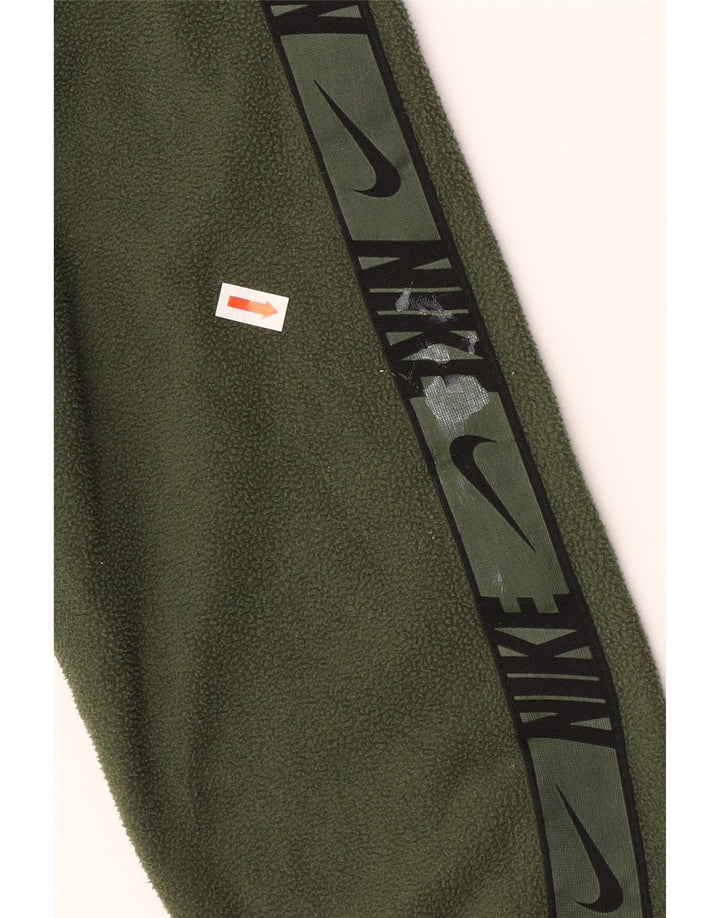 NIKE Mens Therma-Fit Graphic Hooded Fleece Jumper XS Green Polyester