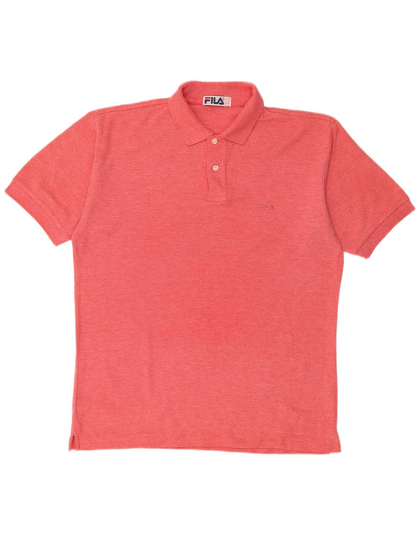 FILA Mens Polo Shirt IT 48 Medium Red Cotton