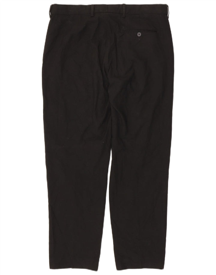 MARKS & SPENCER Mens Straight Regular Fit Suit Trousers W34 L28 Black