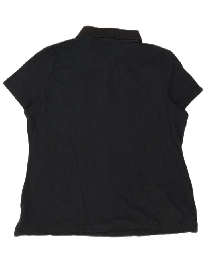 LEE Womens Polo Shirt UK 20 2XL Black Cotton