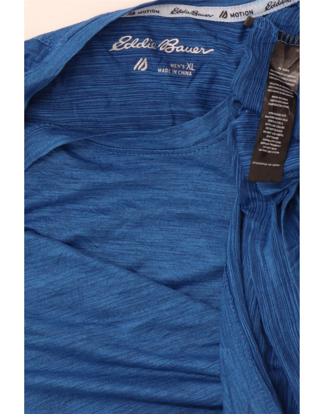 EDDIE BAUER Mens T-Shirt Top XL Blue Flecked Polyester