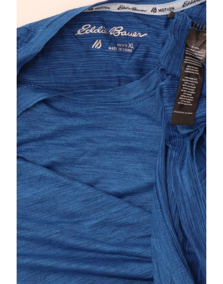 EDDIE BAUER Mens T-Shirt Top XL Blue Flecked Polyester