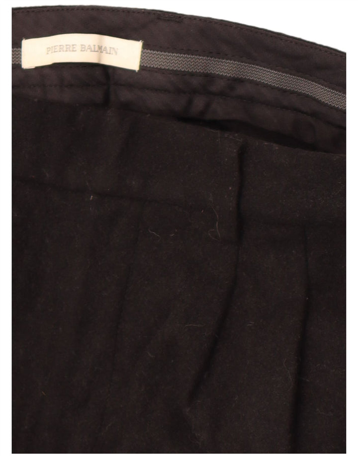 Pierre Balmain Mens Straight Suit Trousers W32 L27 Black Classic