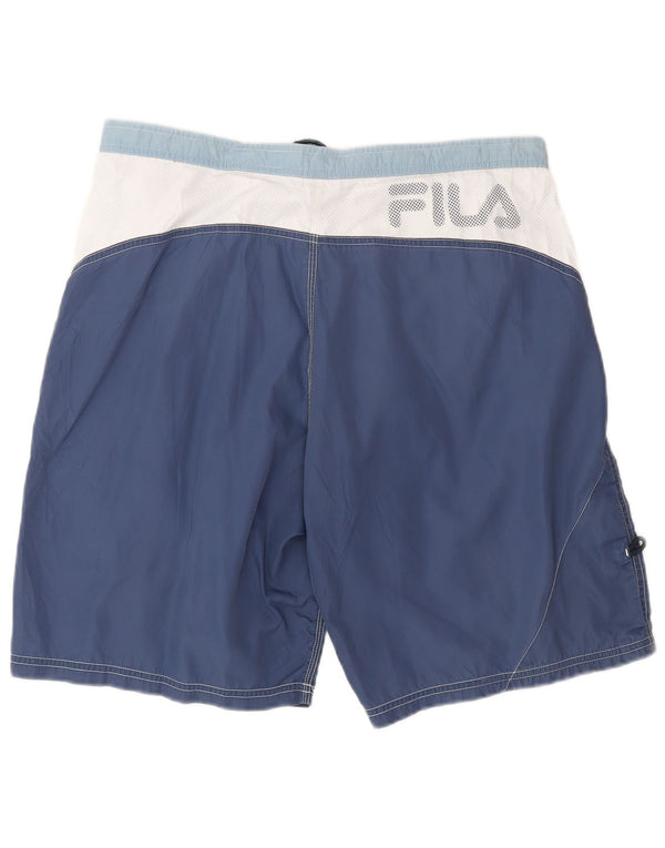 Fila Mens Graphic Swimming Shorts Medium  Blue Colourblock