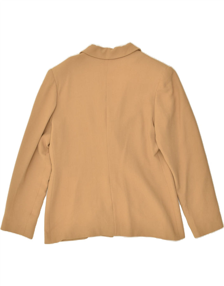 VINTAGE Womens 3 Button Blazer Jacket UK 14 Large Beige Acetate | Vintage Vintage | Thrift | Second-Hand Vintage | Used Clothing | Messina Hembry 