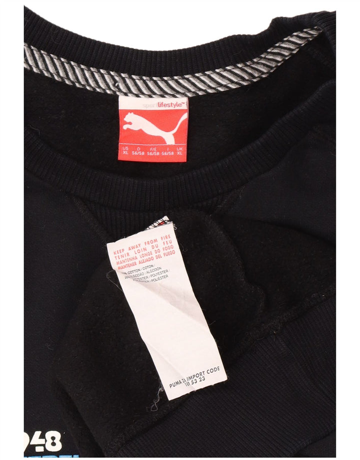 PUMA Mens Graphic Sweatshirt Jumper XL Black Cotton