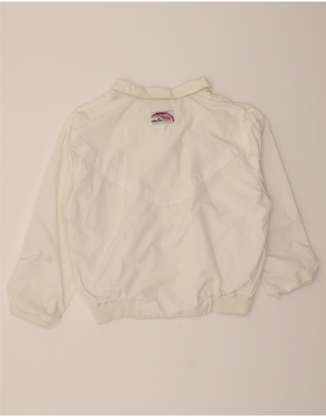 ELLESSE Womens Bomber Jacket UK 20 2XL Off White Floral Vintage Ellesse and Second-Hand Ellesse from Messina Hembry 