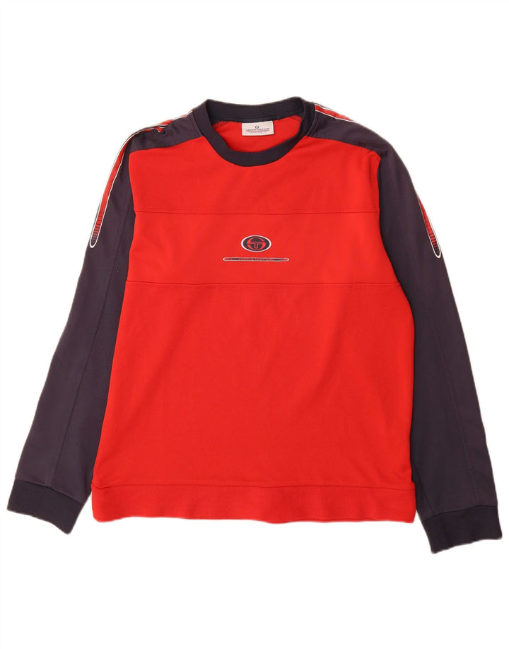 Sergio Tacchini Mens Graphic Sweatshirt Jumper Large Red Colourblock