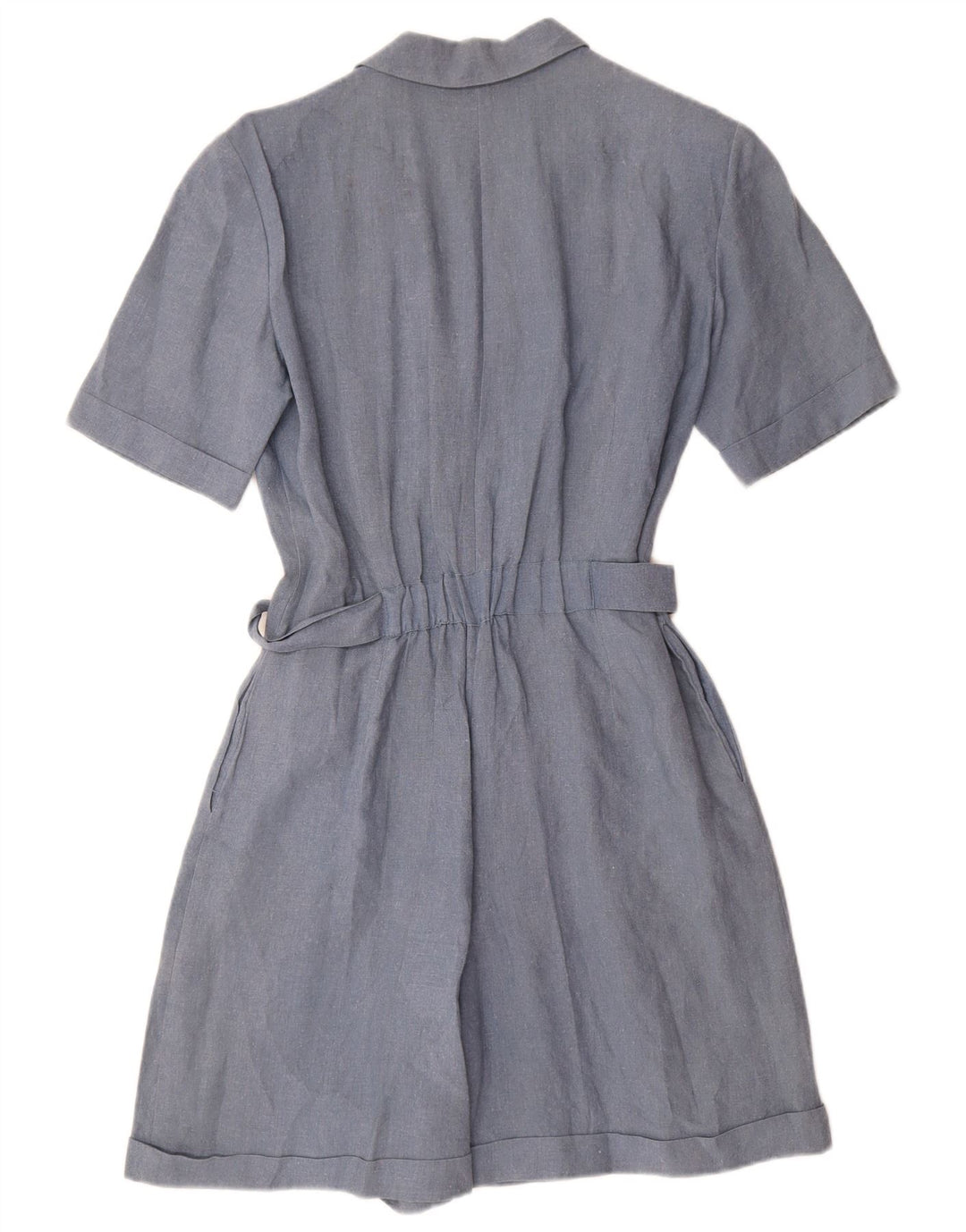 PRISMA Womens Playsuit IT 42 Medium  Blue Linen
