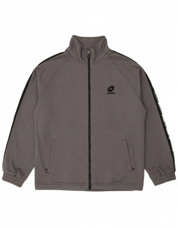 Lotto Mens Graphic Tracksuit Top Jacket UK 38/40 Medium Grey Colourblock